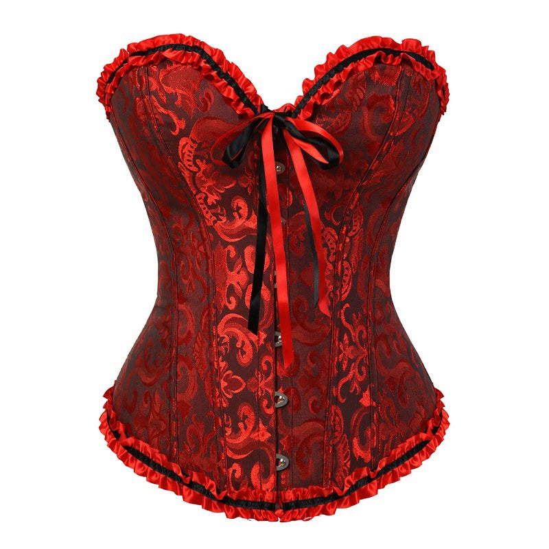 Corset Tummy Control Court Corset European and American Style Chest-Gathering and Chest-Supporting Breast Holding Corset Bodysuit Women's Girdle Shaping Body