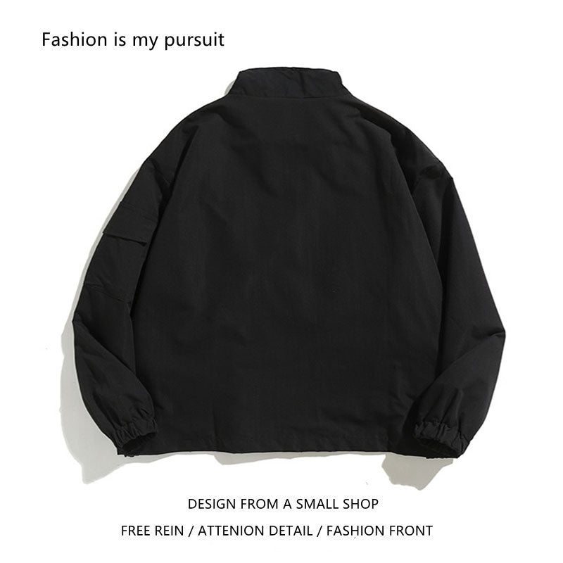 Fashion Brand Autumn Loose Overalls Stand Collar Jacket