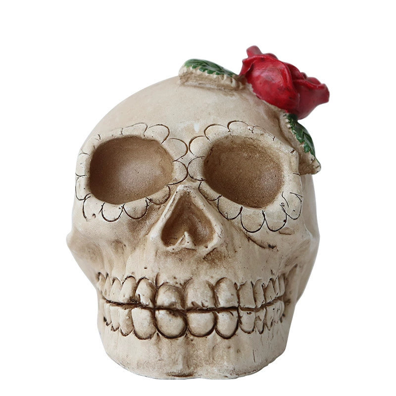 Halloween Decoration Skull Lantern Festival Resin Skull Led Electronic Candle Light Props Pumpkin Lamp