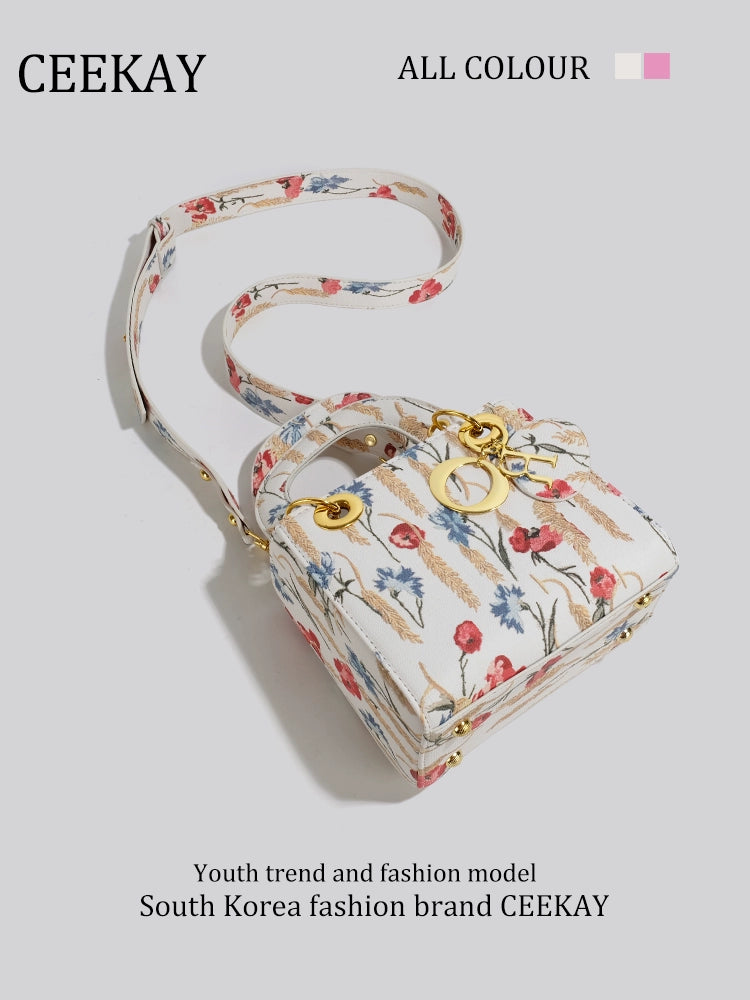 Ceekay Flower Diana Bag Advanced Texture Embroidery