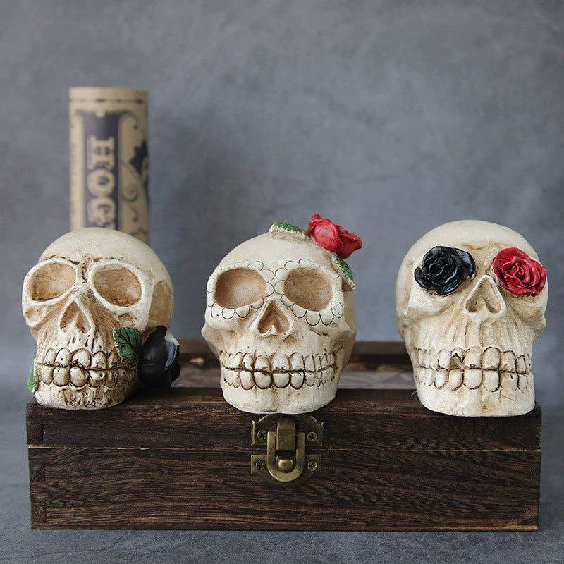 Halloween Decoration Skull Lantern Festival Resin Skull Led Electronic Candle Light Props Pumpkin Lamp