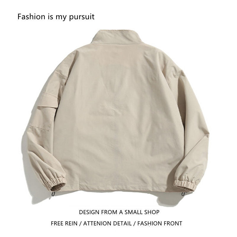 Fashion Brand Autumn Loose Overalls Stand Collar Jacket