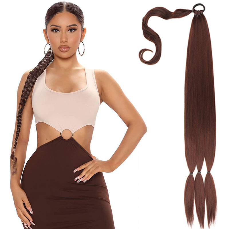 Wig Wrap-around Ponytail Women's Long Twist Braid Natural Simulation European and American Style Braided Hair Long Braid Subnet Red Street Shot Handy Gadget