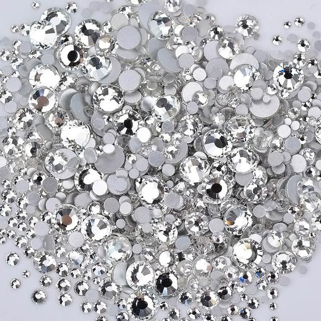 2020 New 1 Pack Flatback 3D Glass Swarovsky DIY Nails Rhinestones Art Decoration Shiny Crystal Stones Gems Manicure