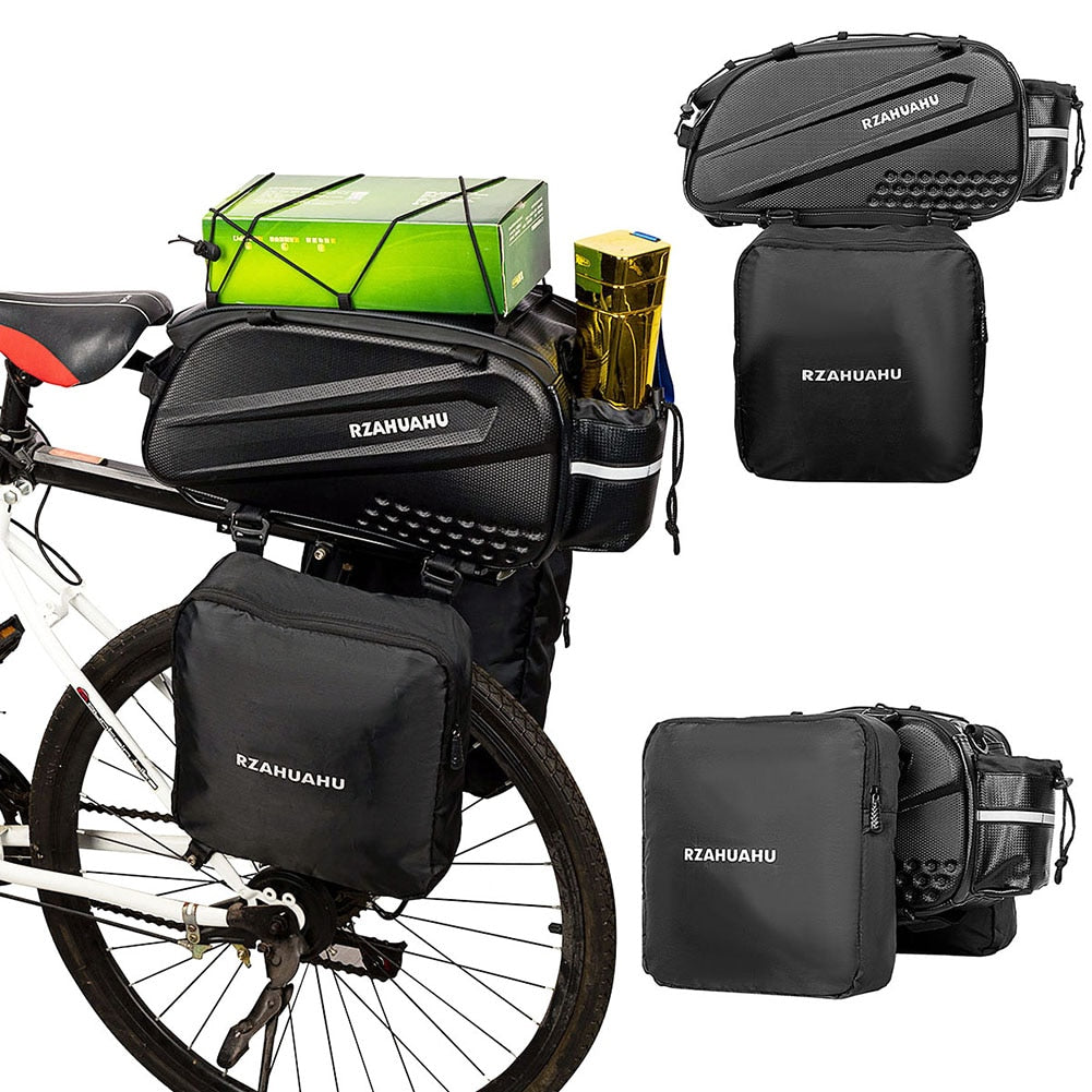 RZAHUAHU Bicycle Trunk Bag Large Capacity Multifunctional Cycling Mountain Bike Saddle Rear Rack Luggage Carrier Tail Seat Bag