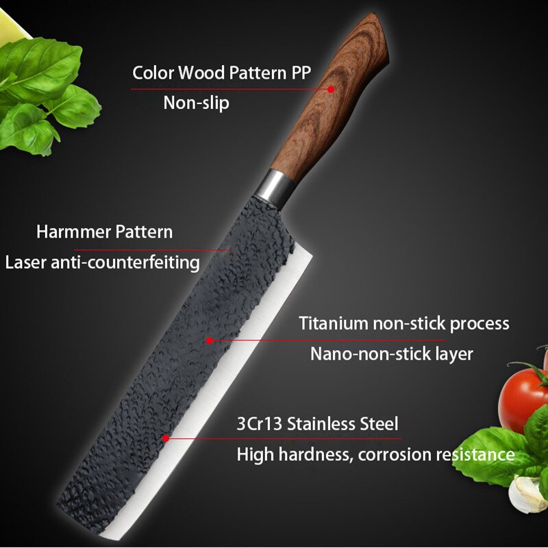 8"Chef Knife Stainless Steel Kitchen Knives Set Professional Forged  Knife Sets Scissors For Kitchen With High-quality Gift Box