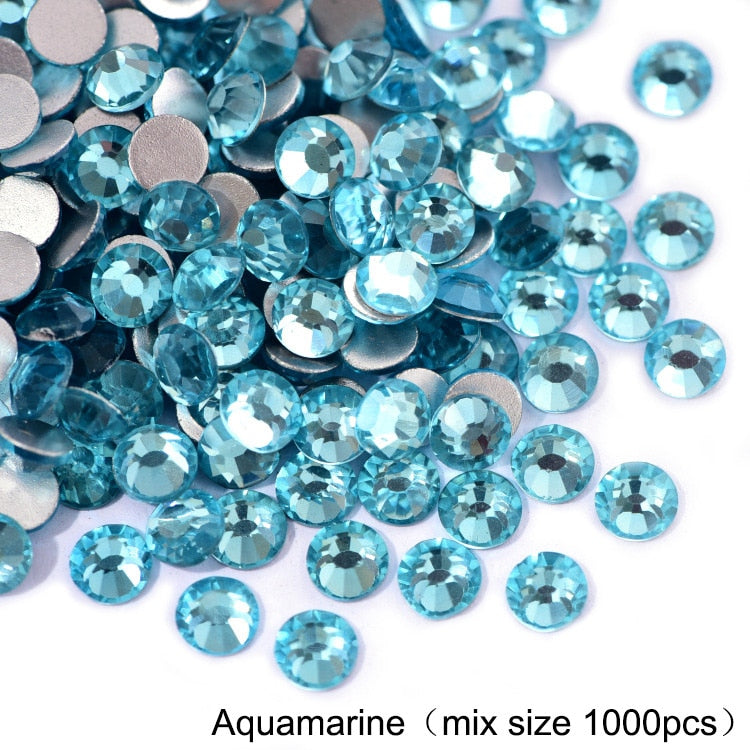 2020 New 1 Pack Flatback 3D Glass Swarovsky DIY Nails Rhinestones Art Decoration Shiny Crystal Stones Gems Manicure