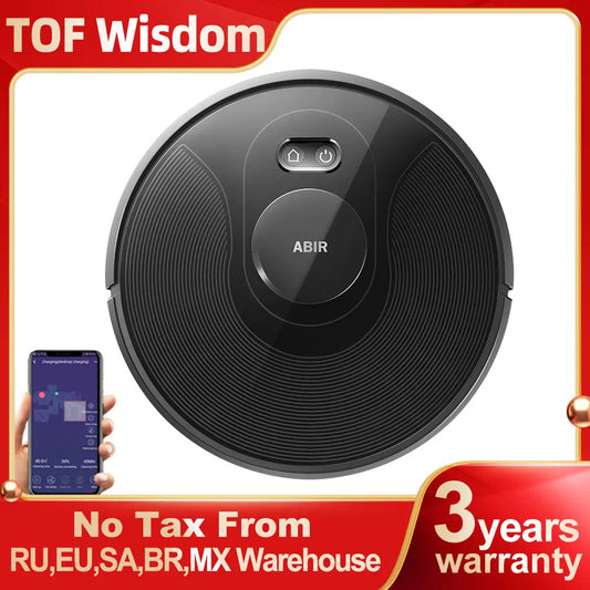 ABIR X8 Robot Vacuum Cleaner ,Laser System, Multiple Floors Maps, Zone Cleaning, Restricted Area Setting for Home Carpet Washing