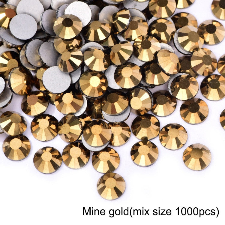 2020 New 1 Pack Flatback 3D Glass Swarovsky DIY Nails Rhinestones Art Decoration Shiny Crystal Stones Gems Manicure