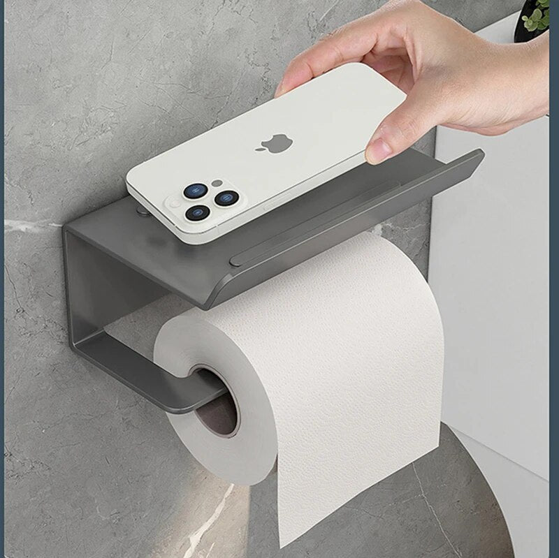 Bathroom Paper Towel Rack Bathroom Shelf Toilet Paper Roll Paper Put Phone Hanging Rack Wall-mounted Kitchen Storage Wall Shelf
