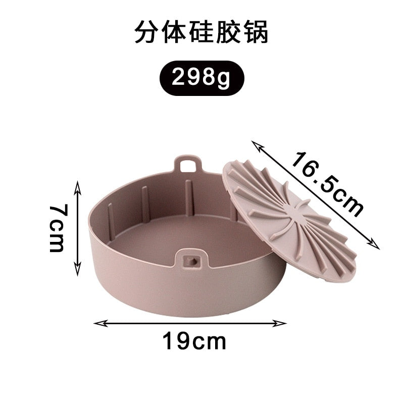 Silicone Pot for Airfryer Reusable Air Fryer Accessories Baking Basket Pizza Plate Grill Pot Kitchen Cake Cooking Baking Tools