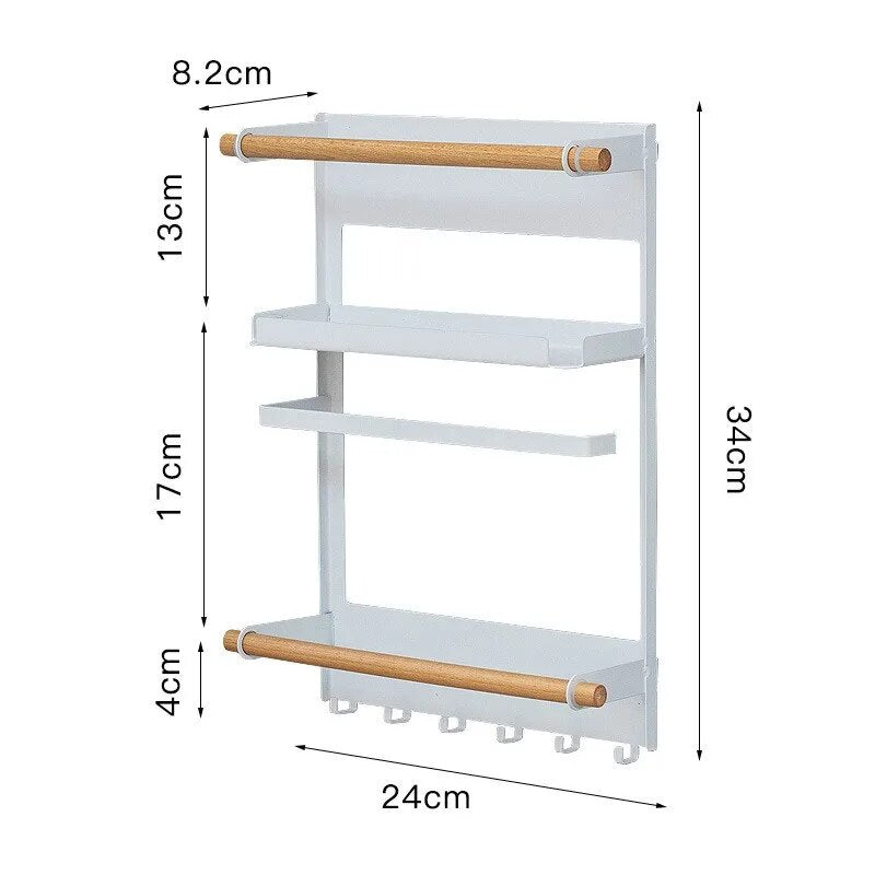 Magnet Fridge Shelf Paper Towel Roll Holder Magnetic Storage Rack Spice Hang Rack Decorative Metal Shelf Kitchen Organizer