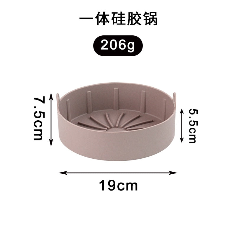 Silicone Pot for Airfryer Reusable Air Fryer Accessories Baking Basket Pizza Plate Grill Pot Kitchen Cake Cooking Baking Tools