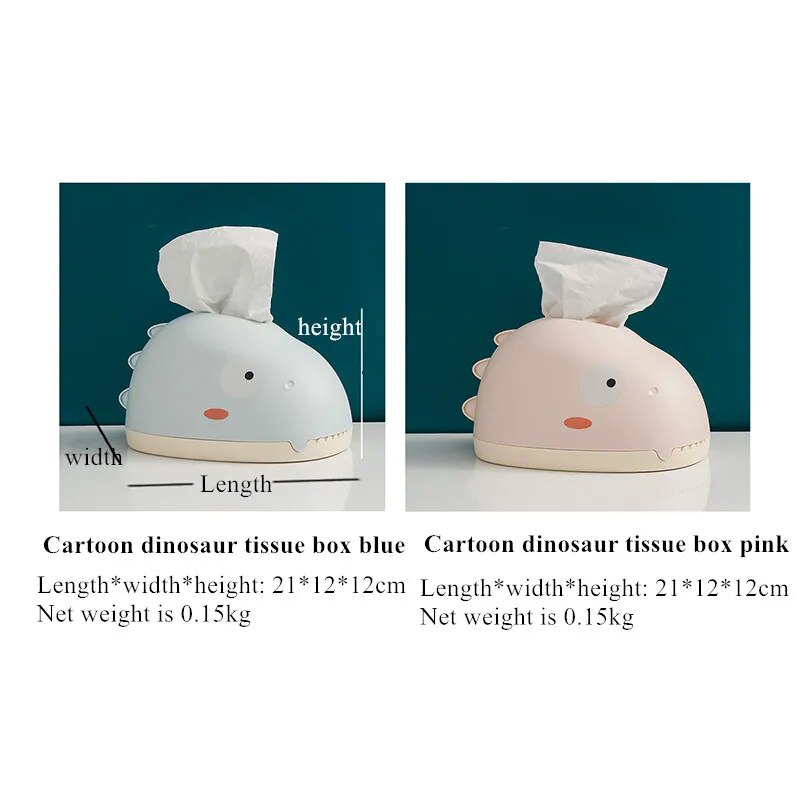 Dinosaur Plastic Tissue Box Wet Tissue Holder Baby Wipes Paper Storage Box Paper Towel Organizer Napkin Dispenser Kitchen Supply