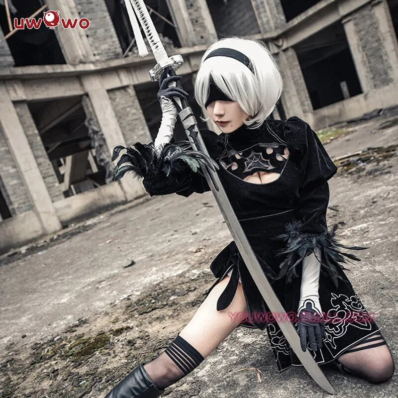In Stock UWOWO Nier:Automata Yorha 2B Cosplay Game Costume Luxurious No.2 Type B Base 2B New Custom-Made Halloween Costumes