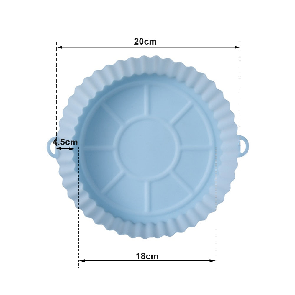 Air Fryer Silicone Nonstick Pans Airfryer Accessories Reusable Baking Dishes Baking Basket Baking Tool Tray Silicone Pad Pan