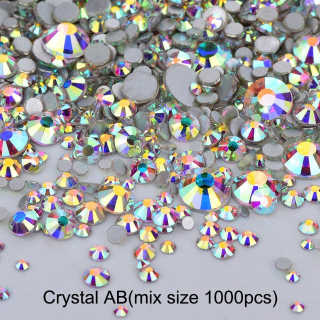 2020 New 1 Pack Flatback 3D Glass Swarovsky DIY Nails Rhinestones Art Decoration Shiny Crystal Stones Gems Manicure