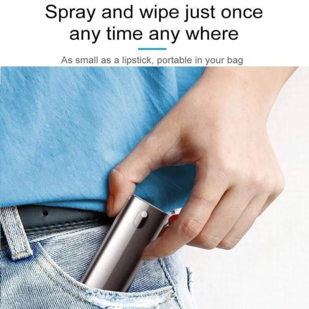 2 In 1 Phone Screen Cleaner Spray Dust Removal Microfiber Cloth Cleaning Artifact Computer Tablet Screen Cleaning Spray Bottle