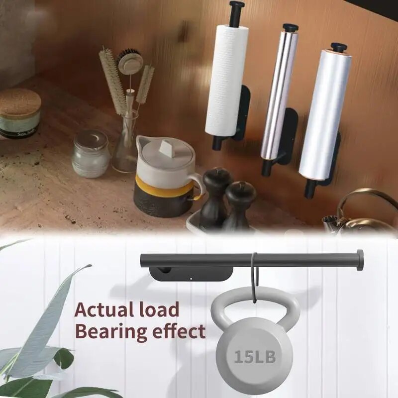 Punch-free Paper Towel Holder 304 Stainless Steel Kitchen Under Cabinet Roll Rack Gold Black Bathroom Wall-mounted Tissue Hanger