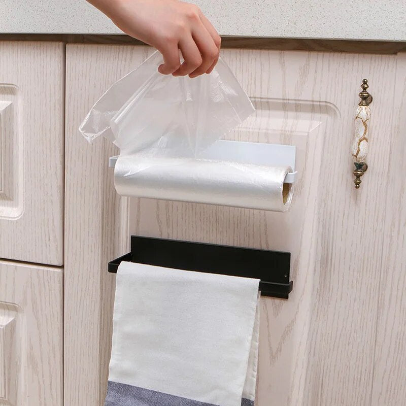 Steel Kitchen Bathroom Toilet Roll Holder Wall Mounted Rack Paper Towel Rack Self Adhesive Towel Hanging Rack Home Appliance