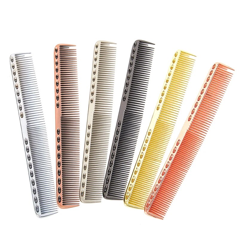 Aluminum Metal Anti-static Hairdressing Combs Hair Cutting Salon Hair Brush Metal Combs Barber Tools Salon Accessaries
