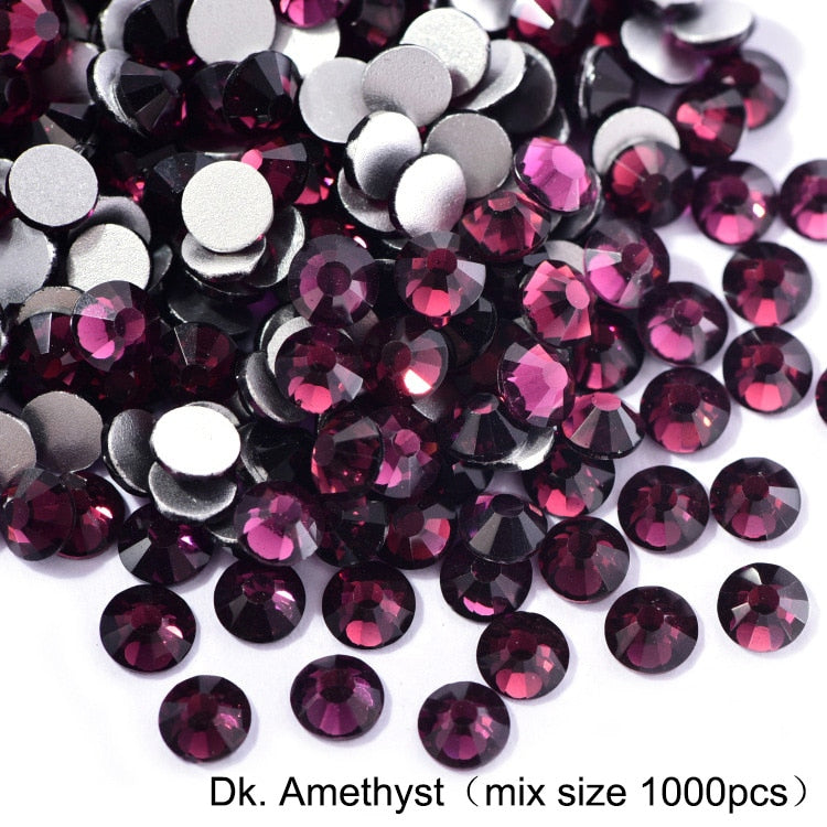 2020 New 1 Pack Flatback 3D Glass Swarovsky DIY Nails Rhinestones Art Decoration Shiny Crystal Stones Gems Manicure