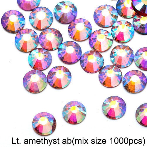 2020 New 1 Pack Flatback 3D Glass Swarovsky DIY Nails Rhinestones Art Decoration Shiny Crystal Stones Gems Manicure