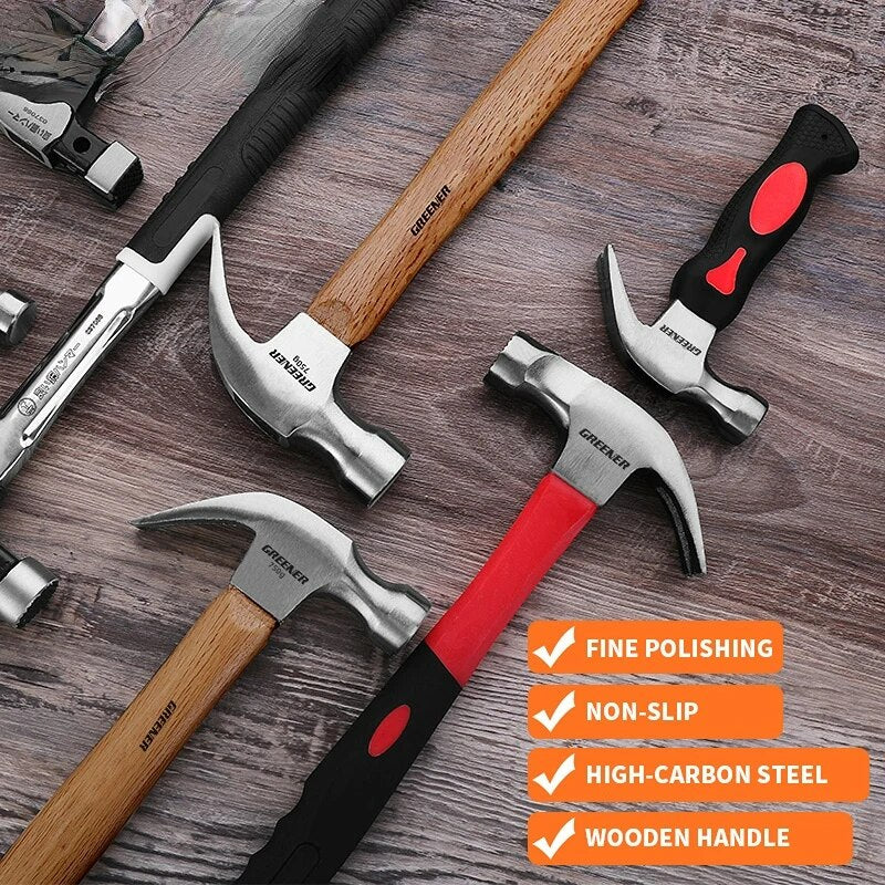 SAHTS  Claw Hammer for Woodworking Multifunction Shockproof Steel Hammer Small Hardware Safety Hammer Household Hand Tools