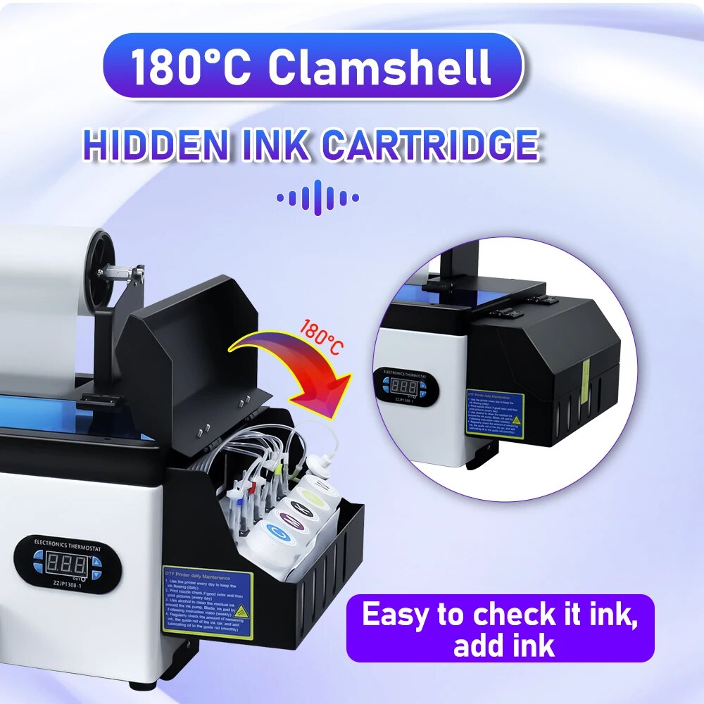 OYfame R1390 DTF Printer Direct to Film Print-preheating DTF Transfer Printer A3 For t shirt printing machine print and transfer