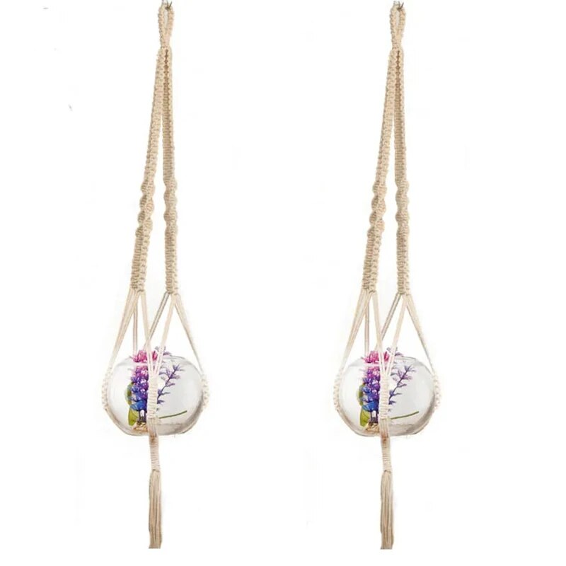 Handmade macrame plant hanger plant  holder pot hanger pot tray for wall decoration balcony flower pot  hanger