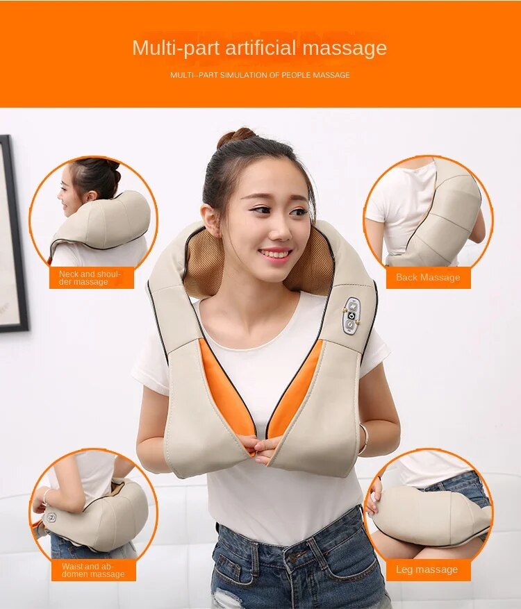 Home Car Electrical Body Massager Relaxation Massage U Shape Neck Back Shoulder Shiatsu Infrared 3D Kneading Massager