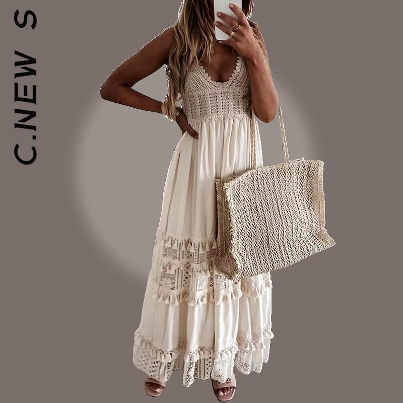 C.New S Dress Fashion Women Temperament V Neck Spaghetti Strap Dress Girl Popular Female Vestidos Clothing