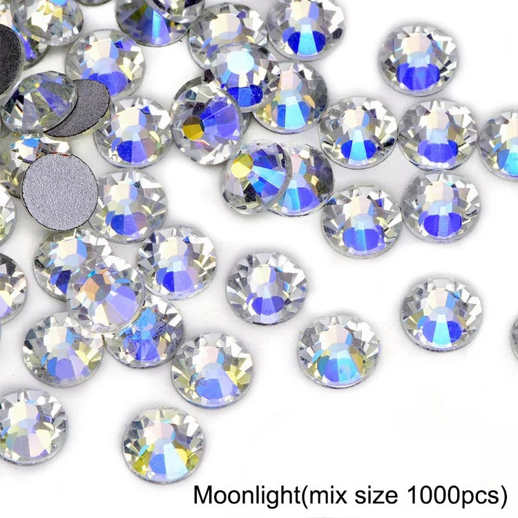 2020 New 1 Pack Flatback 3D Glass Swarovsky DIY Nails Rhinestones Art Decoration Shiny Crystal Stones Gems Manicure