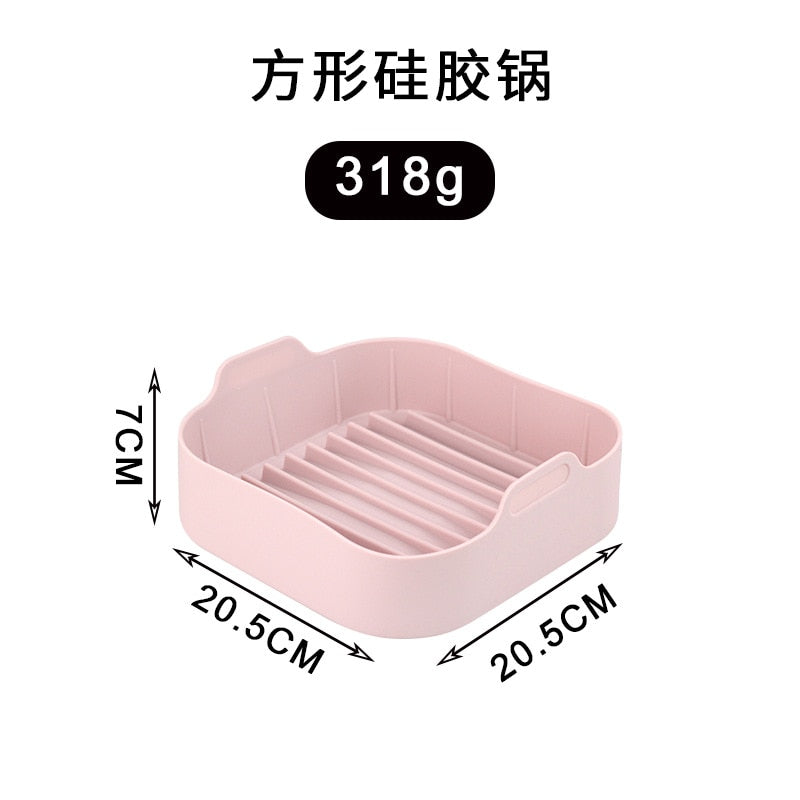Silicone Pot for Airfryer Reusable Air Fryer Accessories Baking Basket Pizza Plate Grill Pot Kitchen Cake Cooking Baking Tools