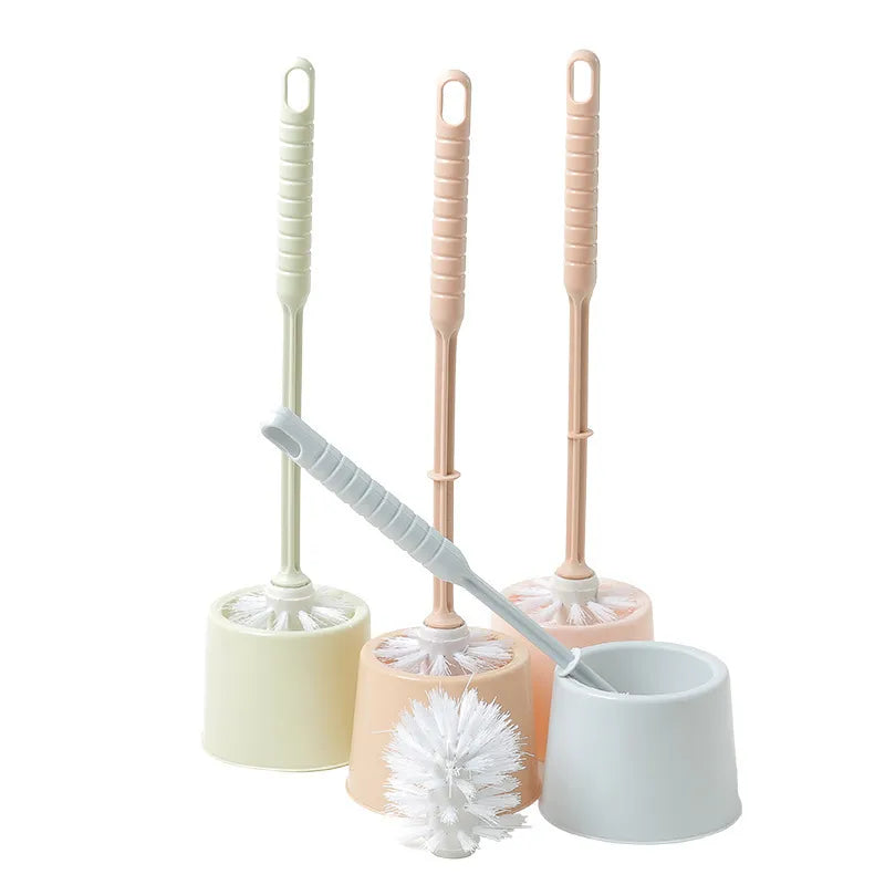 Toilet Bowl Brush and Holder Set Compact Tool Deep Cleaning for Bathroom Thick and Soft Bristles Long Handle Labor-Saving