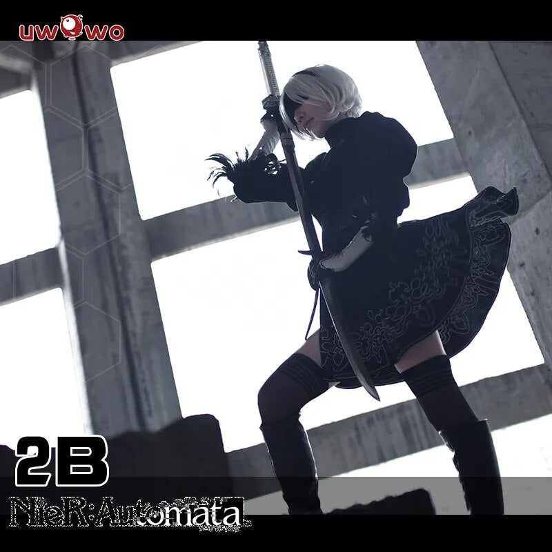 In Stock UWOWO Nier:Automata Yorha 2B Cosplay Game Costume Luxurious No.2 Type B Base 2B New Custom-Made Halloween Costumes