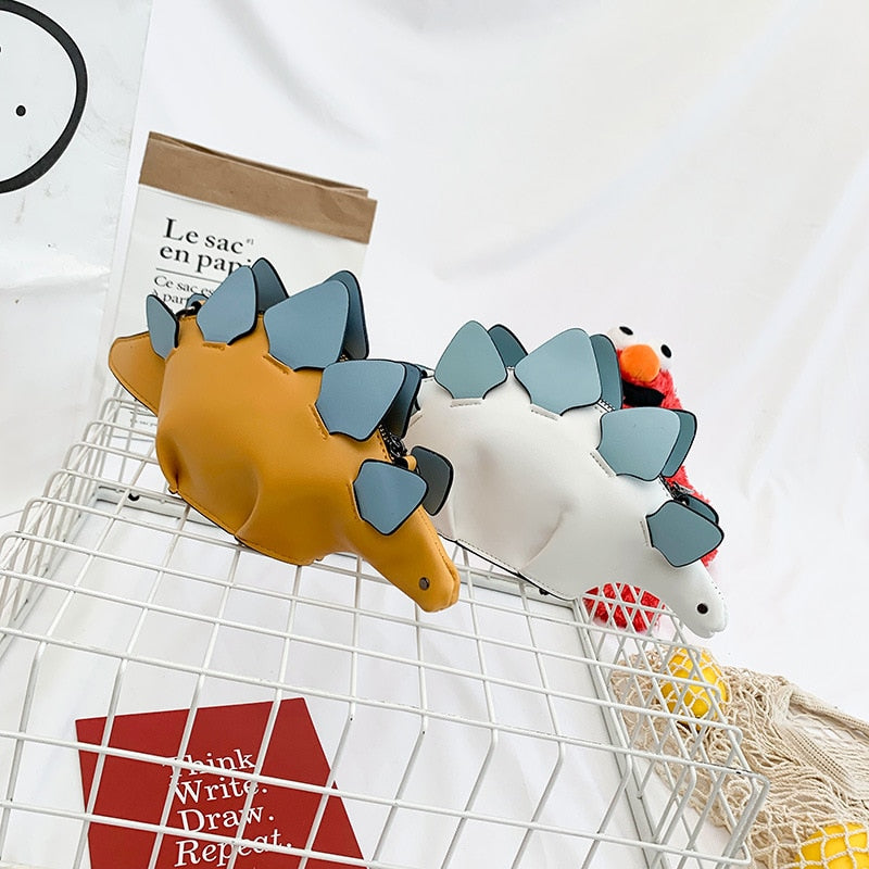 Bolsa de ombro feminina em couro PU, estilo dinossauro, bolsas e bolsas, pequena bolsa tiracolo casual para animais