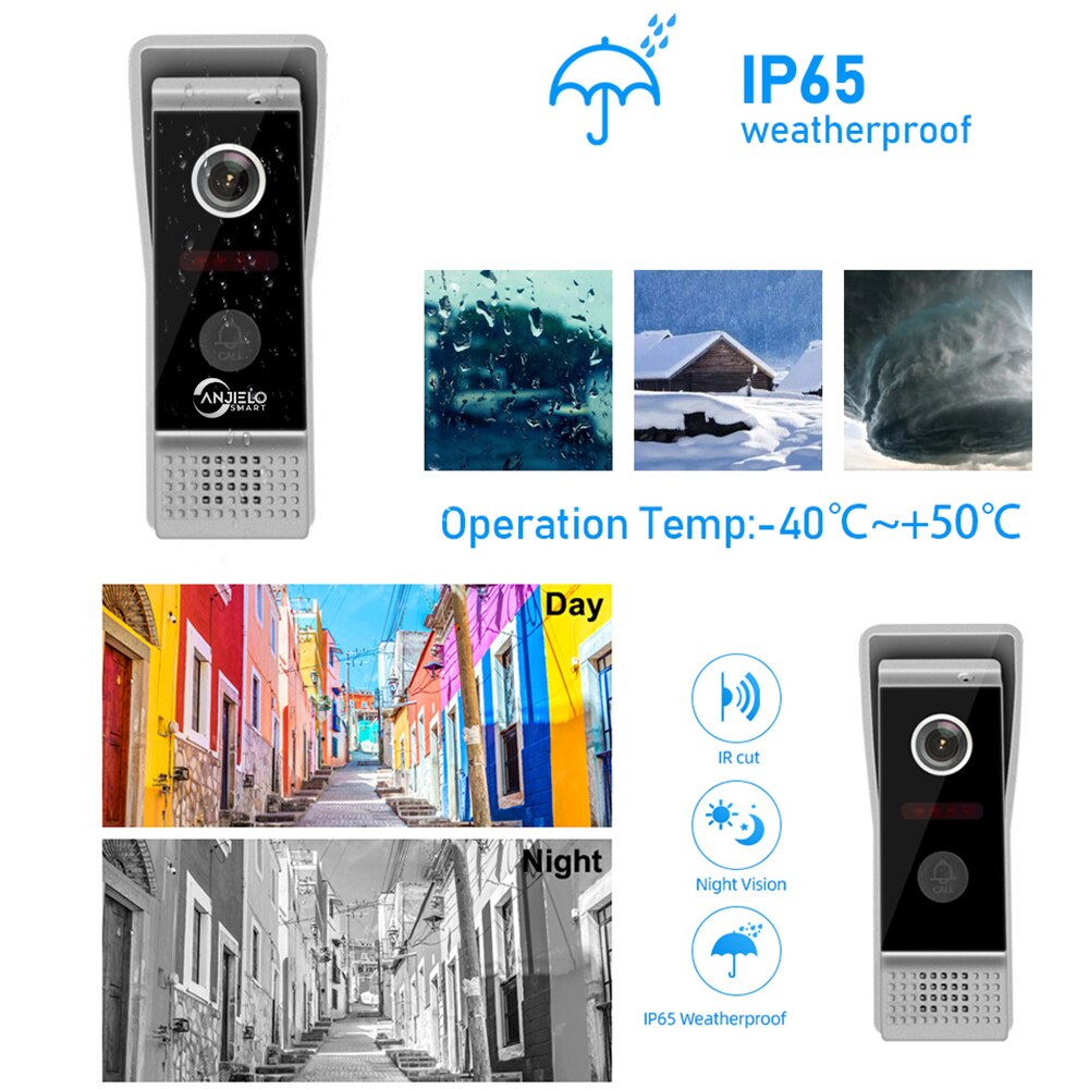 Tuya Video Intercom For Home Doorbell Wifi Video Door Entry Tuya App Remote Control Unlock Smart Home Video Door Phone Intercom