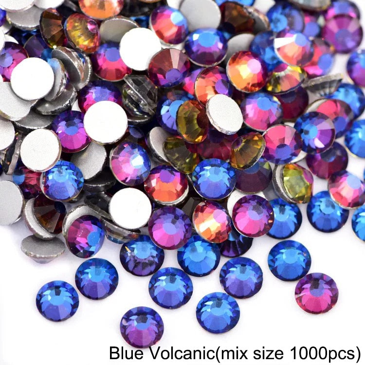2020 New 1 Pack Flatback 3D Glass Swarovsky DIY Nails Rhinestones Art Decoration Shiny Crystal Stones Gems Manicure