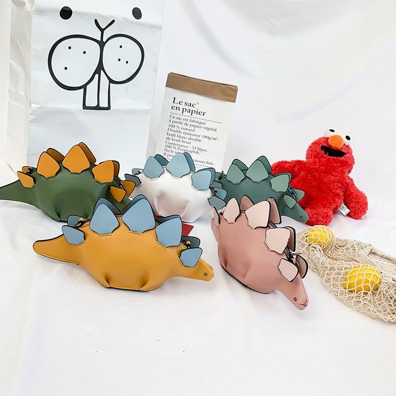 Bolsa de ombro feminina em couro PU, estilo dinossauro, bolsas e bolsas, pequena bolsa tiracolo casual para animais