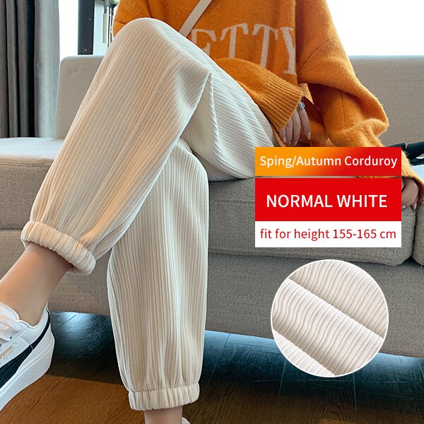 Joggers Women Warm Winter Plush Thick Corduroy Pants Traf Female Casual Korean Style Sweatpants Harajuku Loose Harem Trousers