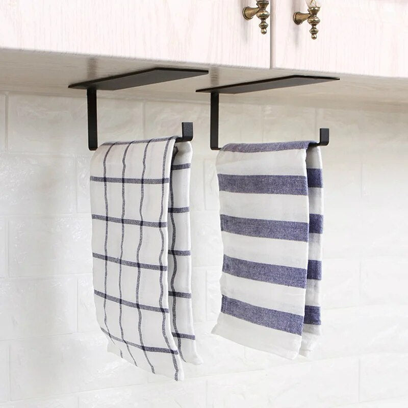 Steel Kitchen Bathroom Toilet Roll Holder Wall Mounted Rack Paper Towel Rack Self Adhesive Towel Hanging Rack Home Appliance