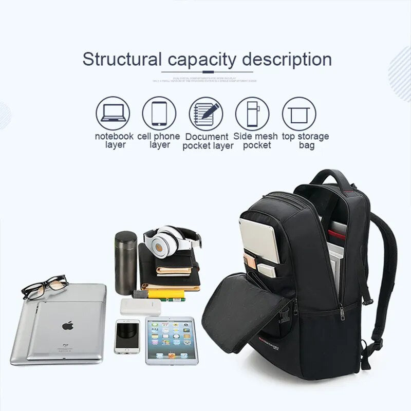 OIWAS Travel Multifunction Backpack Fashion Zipper Open Bag Men's Backpack Laptop High Quality Male Women Business Classic Bags