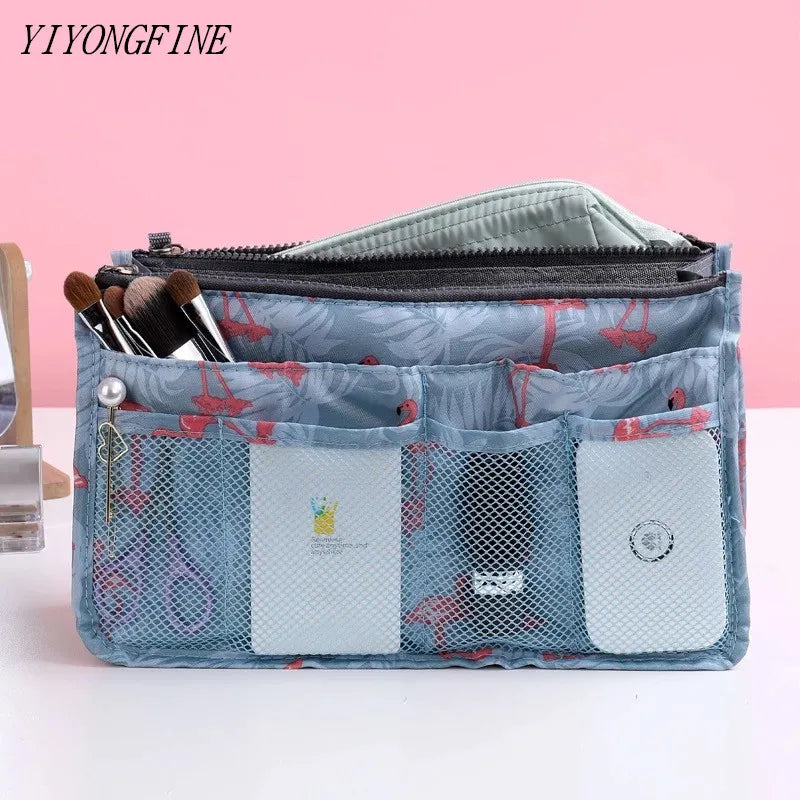 2023 Double Zipper Cosmetic Storage Bag Nylon Travel Organizer Handbag Multifunction Tote Makeup Bag Women Make Up Beauty Pouch
