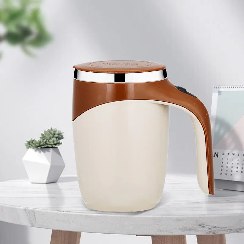 Rechargeable Magnetic Coffee Mugs Automatic Stirring Cup Handgrip Electric Rotating Milk Mug Stainless Steel Magnetic Water Cup