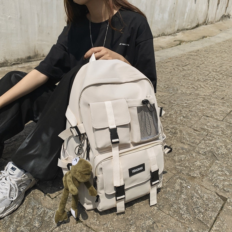 2023 Women School Backpack Black Nylon Bagpack  Female Anti Theft Rucksack Casual Lady Travel Backpacks Korean Back Pack Mochila