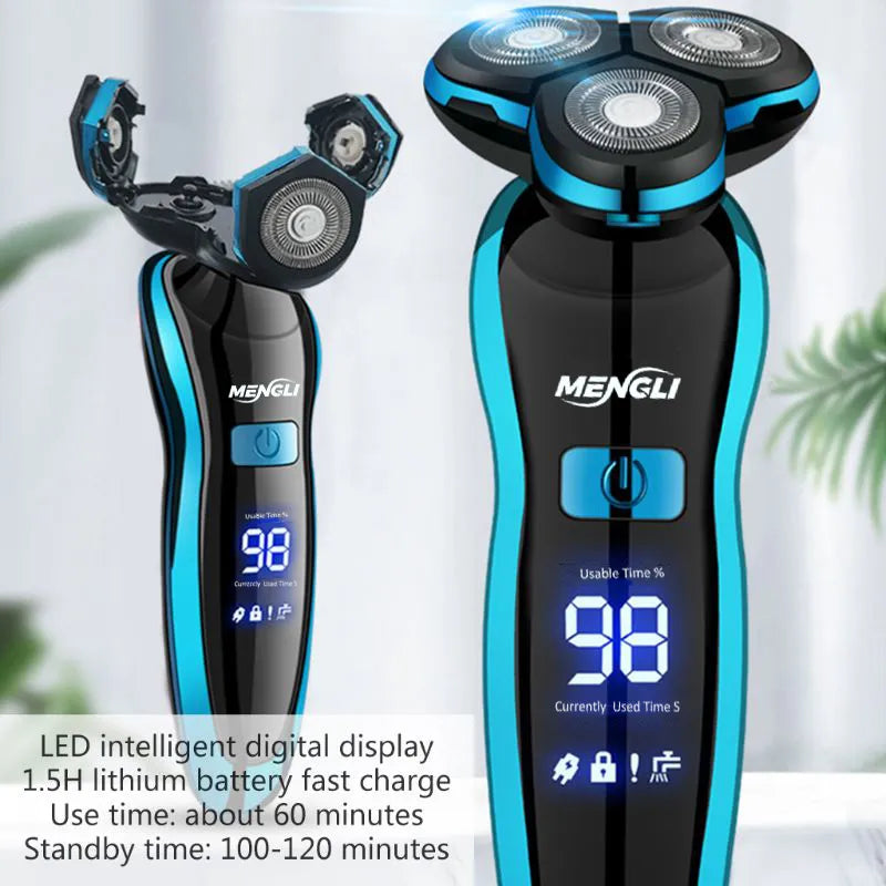 Fast Shipping Electric Razor Electric Shaver Hair Cutting Shaving Machine for Men Clipper Rotary Beard Trimmer 100% Waterproof
