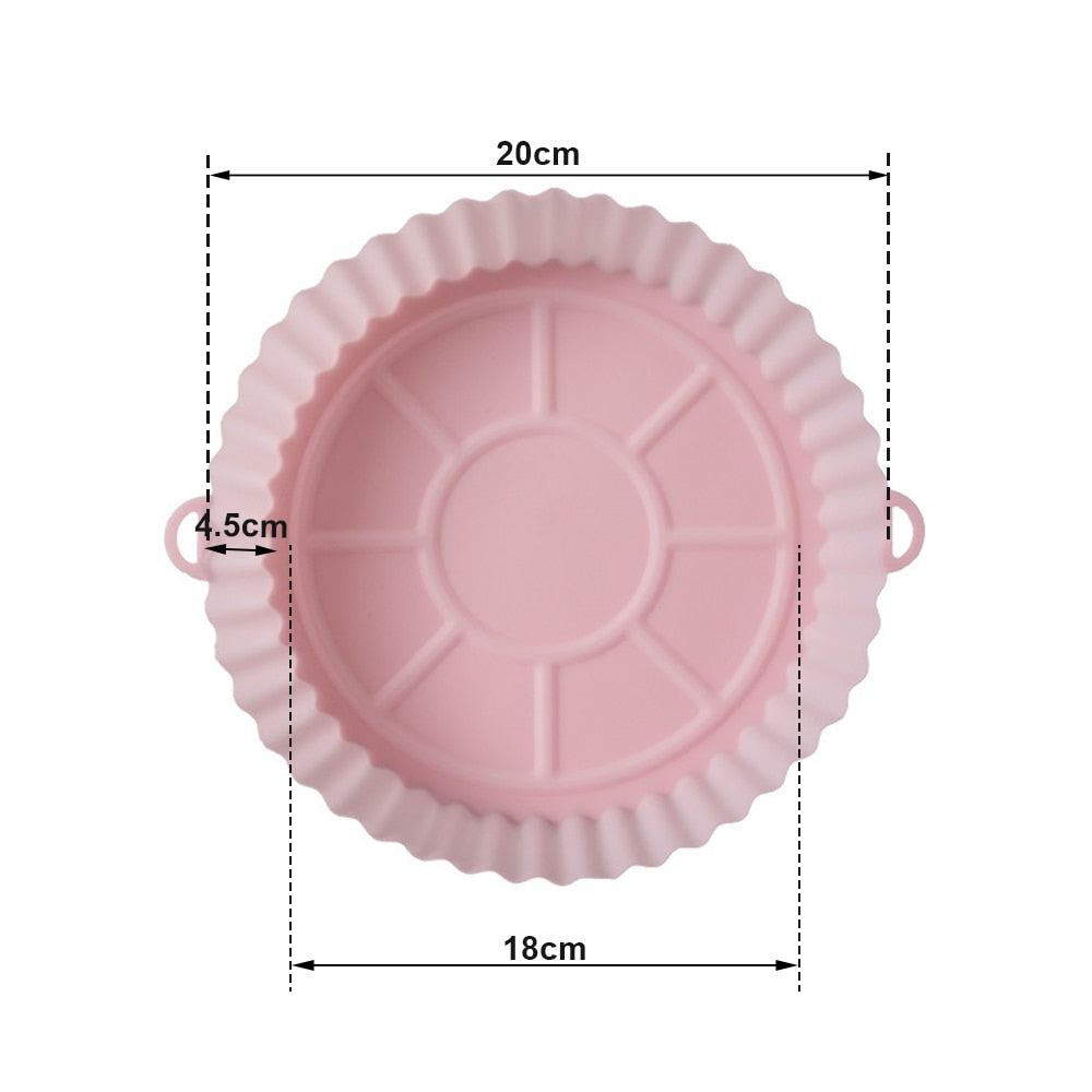 Air Fryer Silicone Nonstick Pans Airfryer Accessories Reusable Baking Dishes Baking Basket Baking Tool Tray Silicone Pad Pan