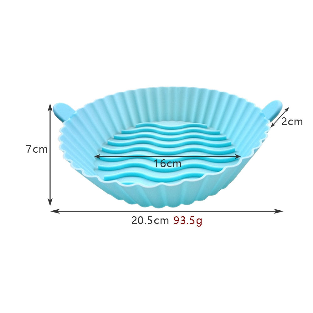 Air Fryer Silicone Nonstick Pans Airfryer Accessories Reusable Baking Dishes Baking Basket Baking Tool Tray Silicone Pad Pan