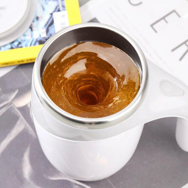 Rechargeable Magnetic Coffee Mugs Automatic Stirring Cup Handgrip Electric Rotating Milk Mug Stainless Steel Magnetic Water Cup